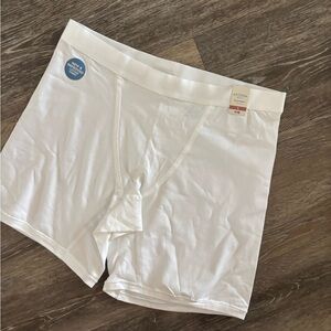 Arizona Body Jean Woman’s White Cotton Boxer Briefs Sz L NWT